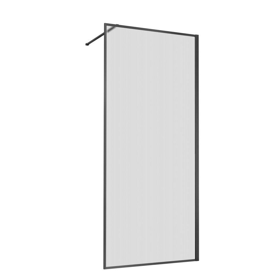 Душевая перегородка Walk-In VSW-1HP800FLGM, 800*2000, вороненая сталь, стекло рифленое
