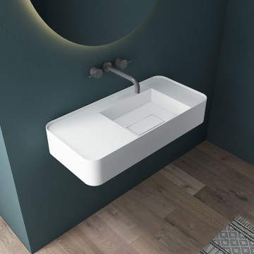 Раковина Солид Серфейс (Solid Surface) Vincea VWB-6S412MW, 1200*400*150, подвесная, цвет белый матовый