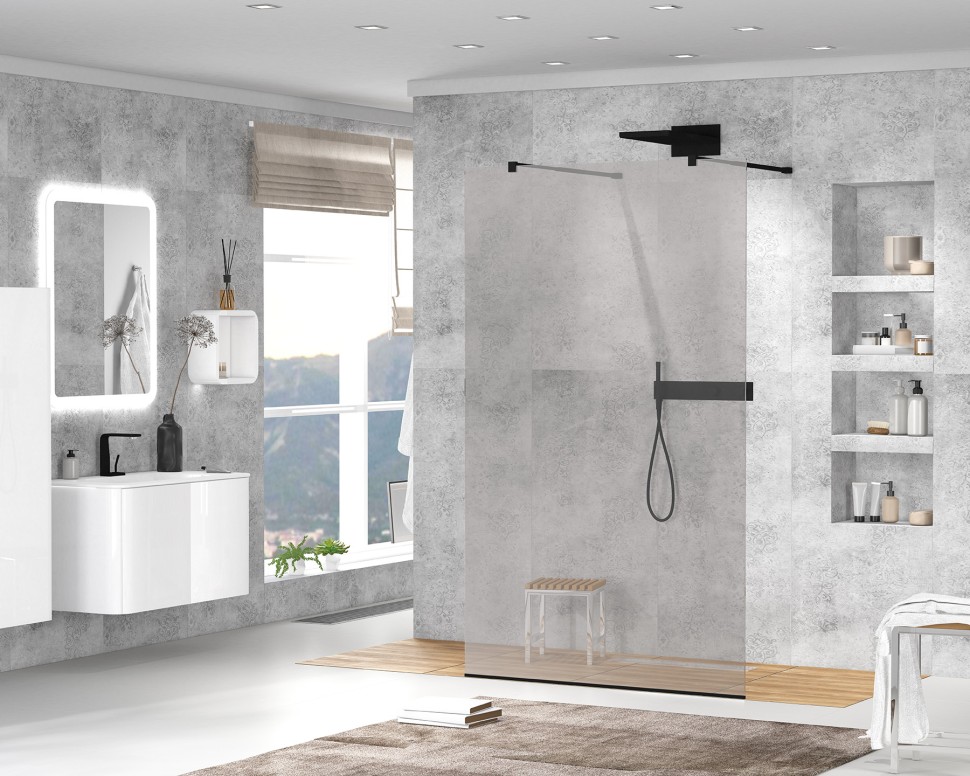 Душевая перегородка CEZARES LIBERTA-L-2-90-GR-NERO