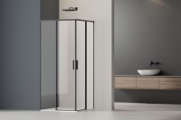 Душевой уголок Soft 2 VSS-3SO2900CLB, 900*900, черный, стекло прозрачное