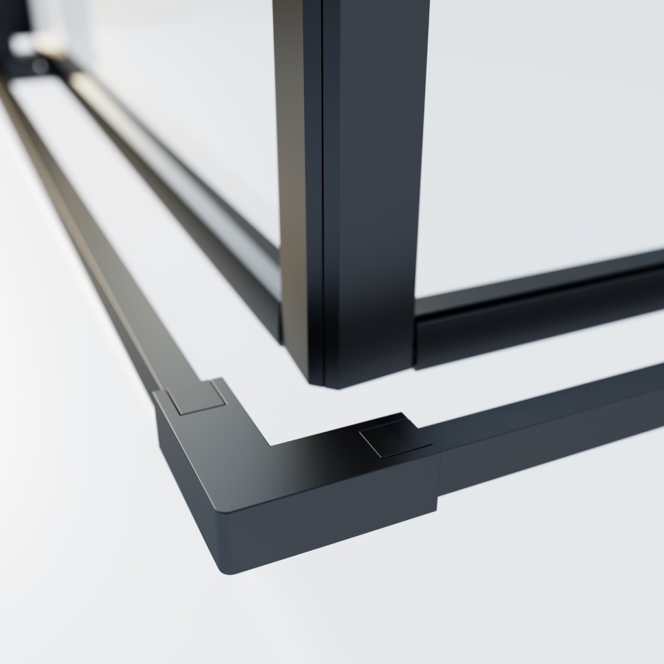 Душевой уголок Soft 2 VSS-3SO2900CLB, 900*900, черный, стекло прозрачное