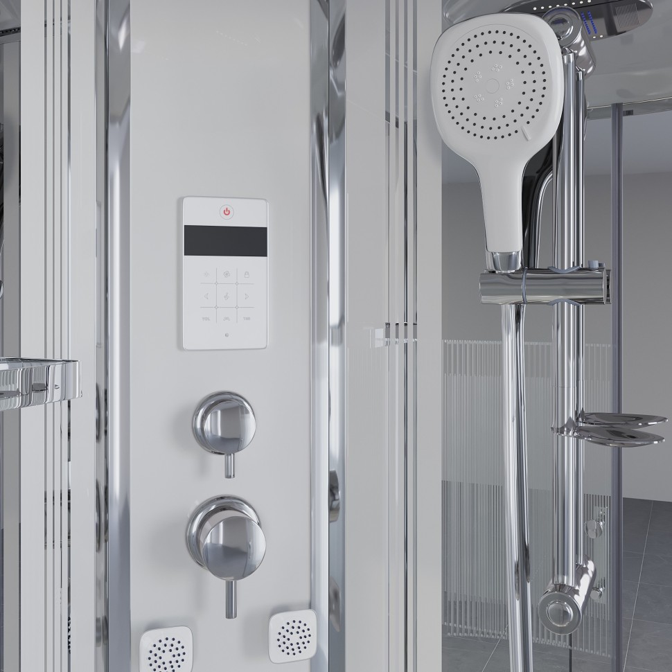 Душевая кабина Niagara Ultra NG-7012-01 (120х120х220) низкий поддон(16см),стекло прозрачное с рисунком,4 места