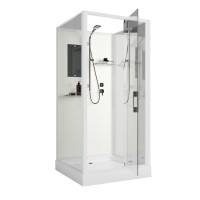 Душевая кабина Niagara Standart ST90/15Q/BK (90х90х200) квадрат,поддон 15см,распашная,проф.белый,без крыши,3 места