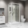 Душевая кабина Niagara Standart ST90/15Q/BK (90х90х200) квадрат,поддон 15см,распашная,проф.белый,без крыши,3 места