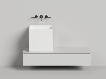 Раковина накладная ARMONIA SQUARE 03 покраска по RAL полностью 450х450х450 S-Sense Глянцевое