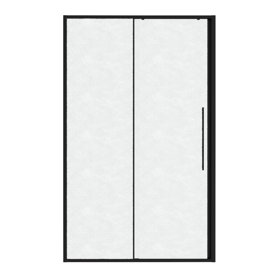 Дверь в нишу Niagara Nova a NG-84-L12CHB (120х195) черный матовый,раздвижная влево,стекло шиншилла,1 место
