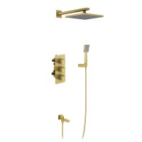 Душевая система встроенная с термостатом Timo Tetra-thermo SX-0199/17SM золото матовое