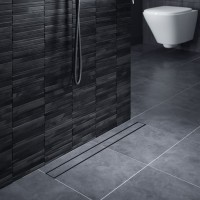 Душевой лоток TIMO Drain System 700 с двусторонней панелью "plate" под плитку, Чёрный