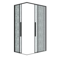 Душевое ограждение Grossman Galaxy 1/2.K33.01.12.21.02-1/2.K33.01.80L.21.02 (120х80х195) раздвижная,черный матовый,стекло шиншилла,2 места