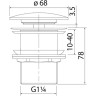 Донный клапан Clik-clak MILLEAU PD1MWM/OO с керамической накладкой (матовый белый мрамор) для раковины без перелива