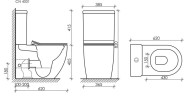 Напольная пристенная чаша унитаза METROPOL Rimless CN4001-B Ceramicanova