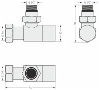 Вентиль угловой под шестигранник (G 1/2&quot; НР х G 3/4&quot; НГ)
