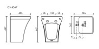 Раковина моноблок подвесная DION CN6067MB