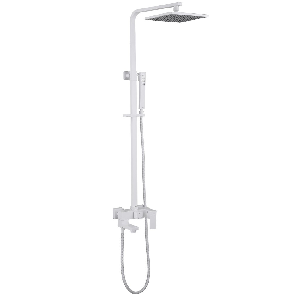 Душевая стойка ABBER Daheim AF8216WL с изливом, белая матовая