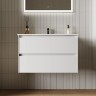 Тумба подвесная SANCOS Cento 890х450х500, c двумя ящиками оснащенными доводчиками, белый глянец, арт. CN90W