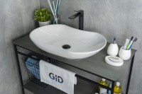 Раковина Gid N9175 51128 накладная белая 66.5x41x12