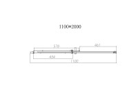 Душевая дверь Dice VDS-4D110CLGM, 1100, вороненая сталь, стекло прозрачное