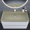 Раковина для ванной 100 см, Uperwood Classic Quartz, кварцевая, бежевая матовая, десерт