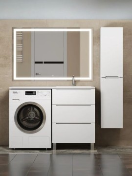 Тумба под стиральную машину напольная Uperwood Tanos 58х47,5х76,5 см, белая, 3 ящика