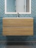 Тумба под раковину для ванной Uperwood Barsa 90 см, подвесная, белая/дуб сонома