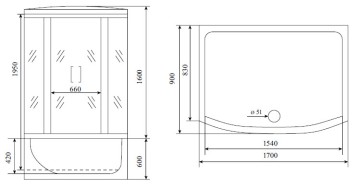Timo Lux T-7770 душевая кабина 170*88*220