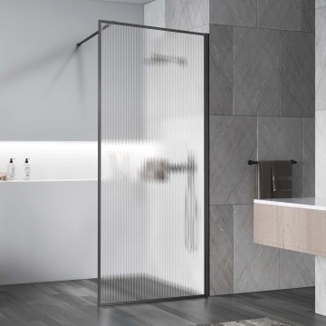 Душевая перегородка Волк-Ин (Walk-In) VSW-1HP900FLGM, 900*2000, вороненая сталь, стекло рифленое