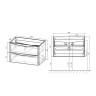 База под раковину Paola 1000 подвесная, 2 выкатных ящика soft close, Beton