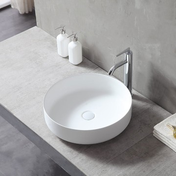 Раковина Солид Серфейс (Solid Surface) Vincea VBS-6S16MW, 450*450*130, накладная, цвет белый матовый