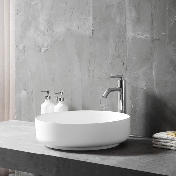 Раковина Солид Серфейс (Solid Surface) Vincea VBS-6S16MW, 450*450*130, накладная, цвет белый матовый
