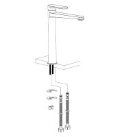 AQM6914BN Novara Смеситель для свободностоящей раковины, цвет никель шлифованный