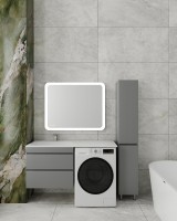 Тумба подвесная STYLE LINE "Даллас 130" Люкс Плюс серая под раковину ESTETUS Даллас 1300*480 левый