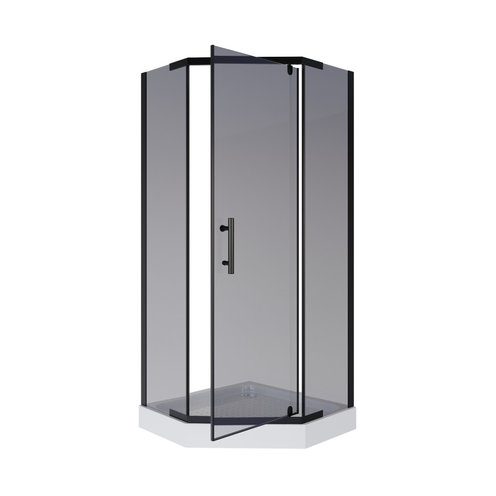 Душевой уголок Niagara Eco NG-009-14DT (90х90х195) низкий поддон(13см),черный,стекло тонированное,2 места