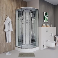 Душевая кабина Niagara Ultra NG-702-01 (100х100х220) низкий поддон(16см),стекло прозрачное с рисунком,4 места