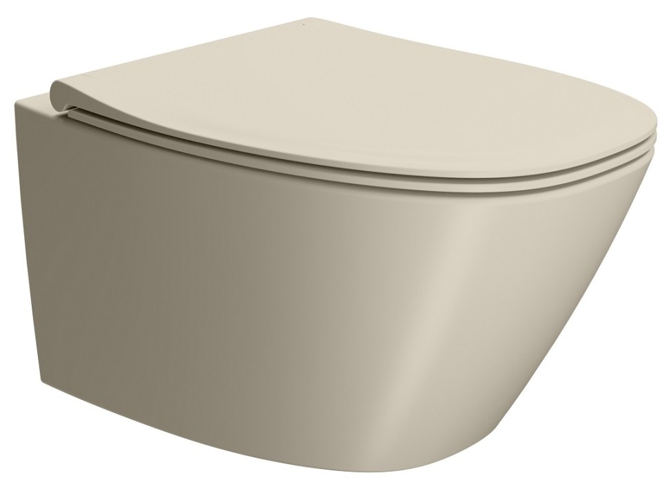 Унитаз подвесной безободковый GSI MODO+ 8415FR408 540 мм х 370 мм, с Swirlflush, с креплением, цвет Creta Matte (старый артикул 841508 / 8415FR208)