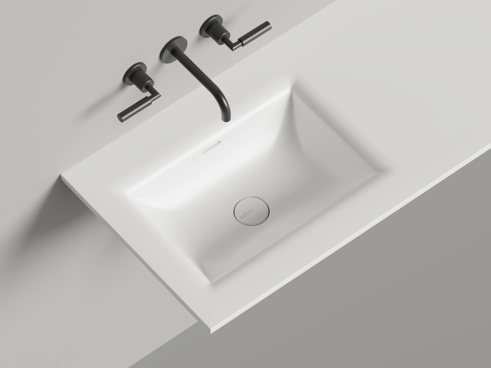 Раковина столешница ONDA FLOW SQUARE 600-3000х400-700х138 S-Stone Матовое