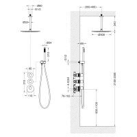 Душевая система встроенная с термостатом Timo Saona SX-2399/00SM хром