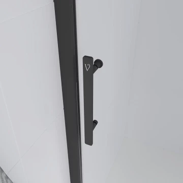 Душевая дверь Veconi Evo 100 B, 1500x1950, черный матовый, стекло тонированное матовое