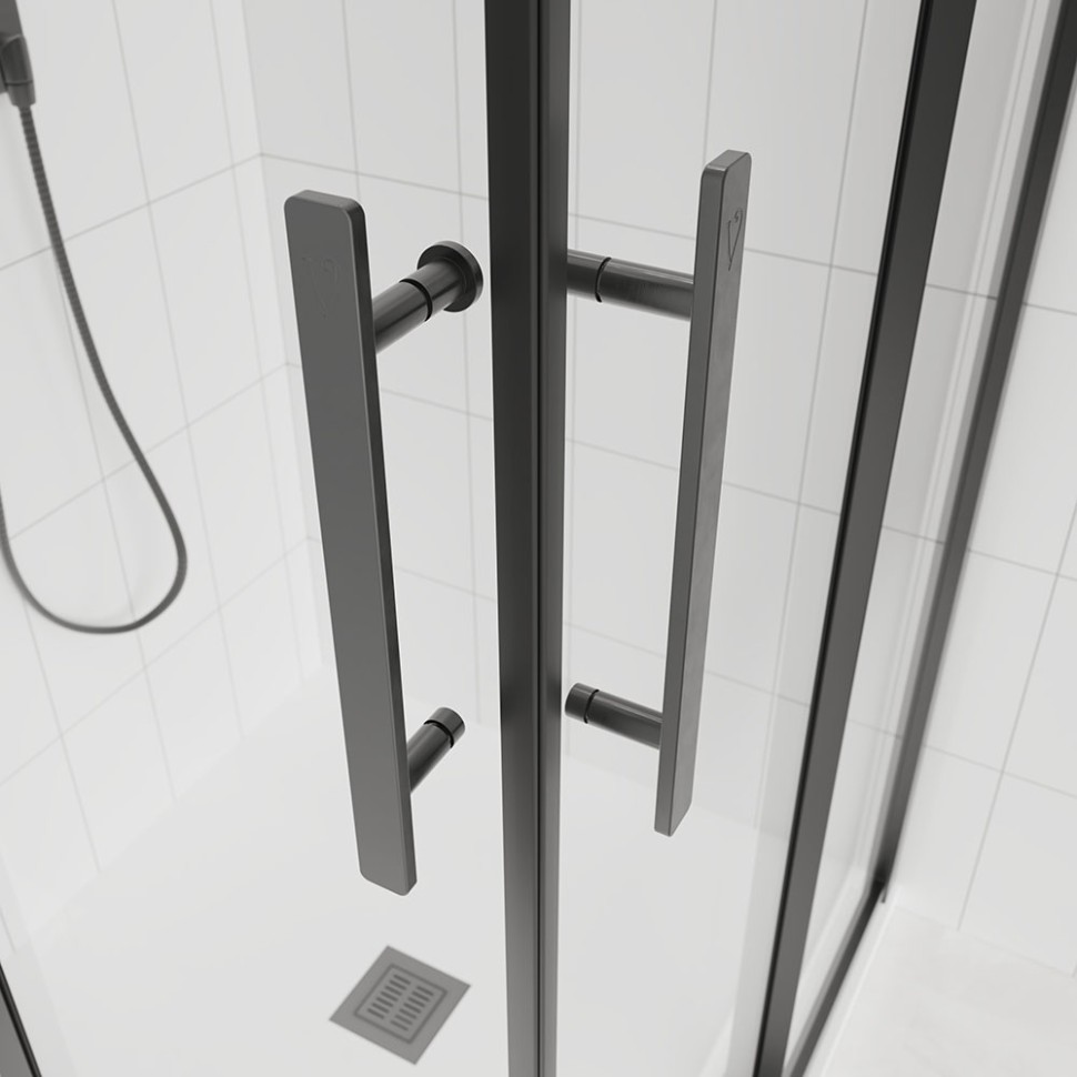 Душевой угол Veconi Evo 300 GR, 1000х800x1950, графит брашинг, тонированное матовое стекло