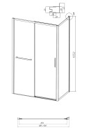 Боковая стенка Grossman Style 200.K33.05.90.21.10 (90х195) черный матовый,стекло тонированное, 1 место