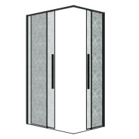 Душевое ограждение Grossman Galaxy 1/2.K33.01.90.21.02-1/2.K33.01.10L.21.02 (90х100х195) раздвижная,черный матовый,стекло шиншилла,2 места