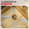 Мойка - профессиональная ручная работа Raglo,  сатин золотой