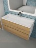 Тумба под раковину для ванной Uperwood Barsa 100 см, подвесная, белая/дуб сонома