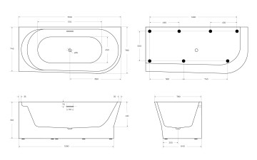 Акриловая ванна BELBAGNO BB410-1700-780-L