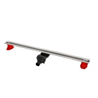 Желоб BERGES водосток SUPER Slim 1000, матовый хром, S-сифон D50 H60 боковой