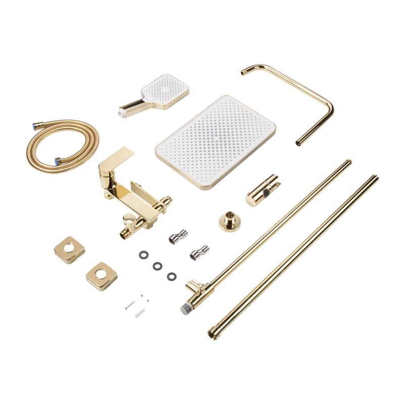 Душевой гарнитур с лейкой и тропическим душем OSGARD FENDI POLISH GOLD 69050