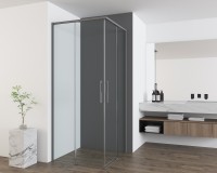 Душевой уголок Ultima VSS-7UL9090CLGM, 900*900, вороненая сталь, стекло прозрачное