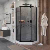 Душевой уголок Niagara Eco NG-010-14DT (100х100х195) низкий поддон(13см),черный,стекло тонированное,2 места