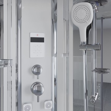 Душевая кабина Niagara Ultra NG-708-01 (90х90х220) высокий поддон(48см),стекло прозрачное с рисунком,4 места