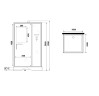 Душевая кабина Niagara Standart ST100/15Q/BL/BK (100х100х200) квадрат,поддон 15см,распашная,проф.черный,без крыши,3 места