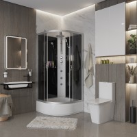 Душевая кабина Niagara Classic NG-3502-14BKTG (100х100х210) средний поддон(26см),стекло тонированное,4 места